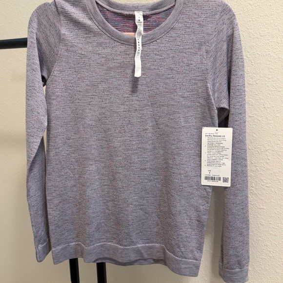NWT, Lululemon Swiftly Relaxed Long Sleeve Dapple Dot Slate / Fuchs Multi, Sz 4 - Picture 9 of 9